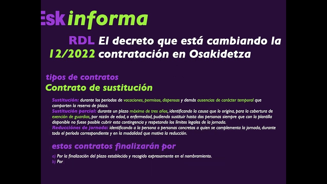Decreto sobre los Puestos Funcionales de Osakidetza
