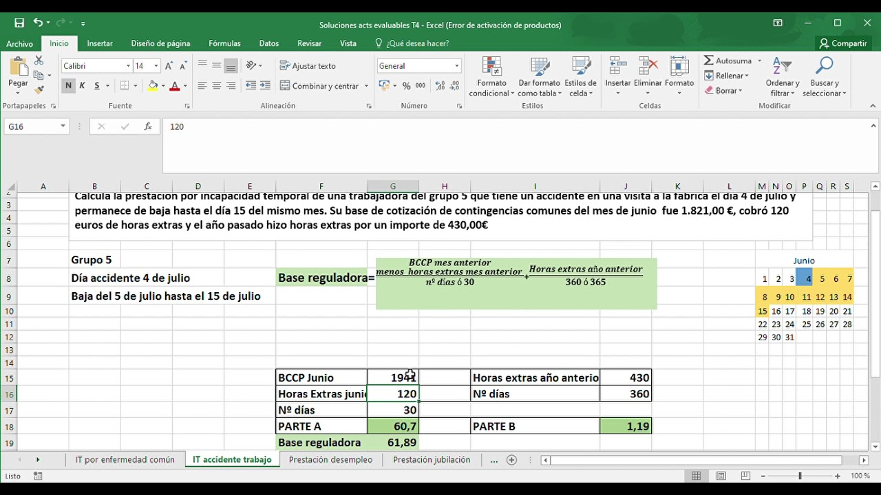 Calcular el recargo de prestaciones por accidente de trabajo